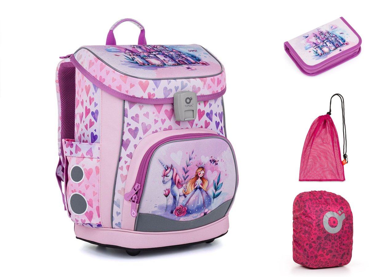 Aktovka s princeznou a jednorožcem Topgal DIDI 26001 SET LARGE
