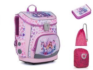 Aktovka s princeznou a jednorožcem Topgal DIDI 26001 SET LARGE