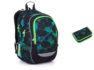 Školní batoh se zelenými prvky Topgal CODA 25019 SET SMALL