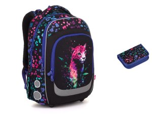Školní batoh LORI s neonovým leopardem LORI 25074 SET SMALL