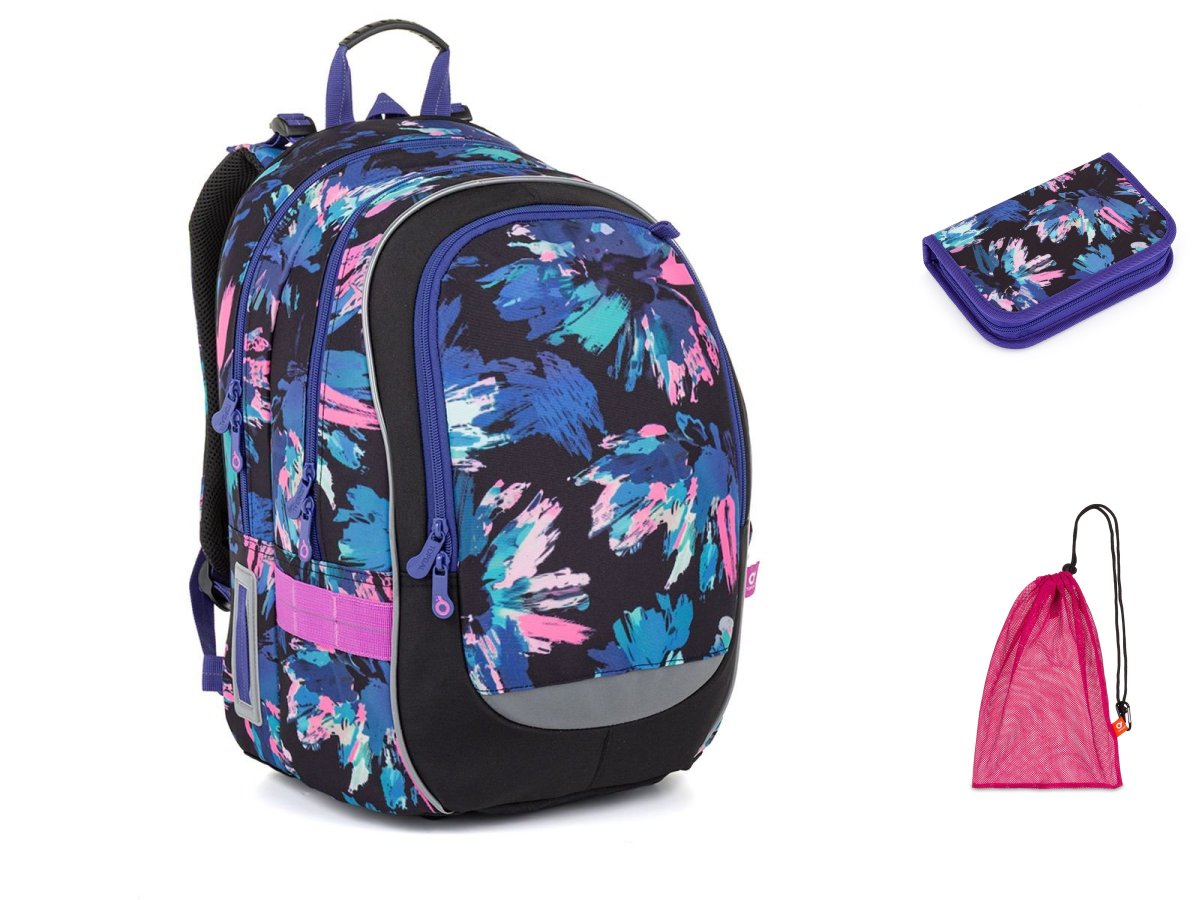 Školní batoh Barevné květy Topgal CODA 26010 SET MEDIUM
