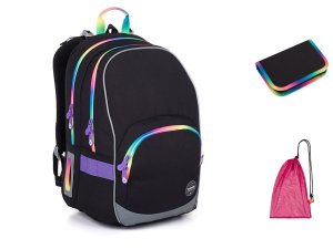 Černý školní batoh  Topgal KIMI 25010 SET MEDIUM