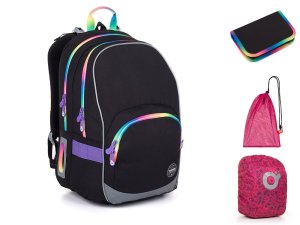 Černý školní batoh  Topgal KIMI 25010 SET LARGE