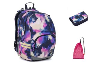 Školní batoh Akvarelová fantazie Topgal KIMI 26011 SET MEDIUM