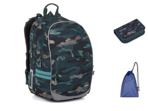 Školní batoh Městská kamufláž Topgal KIMI 26022 SET MEDIUM