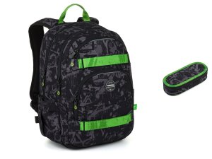 Studentský batoh Grafitti green Topgal VIKI 26041 SET SMALL