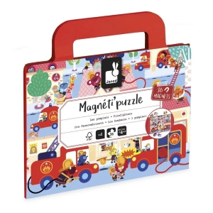 Janod Magnetipuzzle Hasiči 36 ks ve tvaru kufříku
